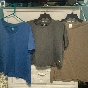 Blue, Gray, and Tan T-Shirts